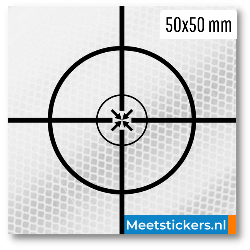 Meetsticker 50x50mm wit-reflecterend premium kwaliteit Avery Dennison Klasse 3