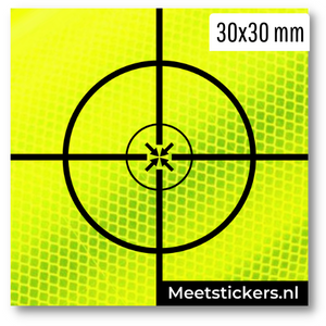 30x30mm Meetsticker geel-groen x reflective survey target meetpunt